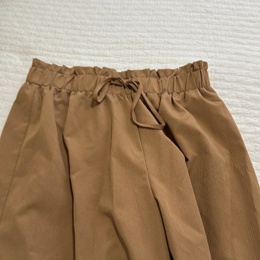 TAN A-Line Midi Skirt for Casual Wear